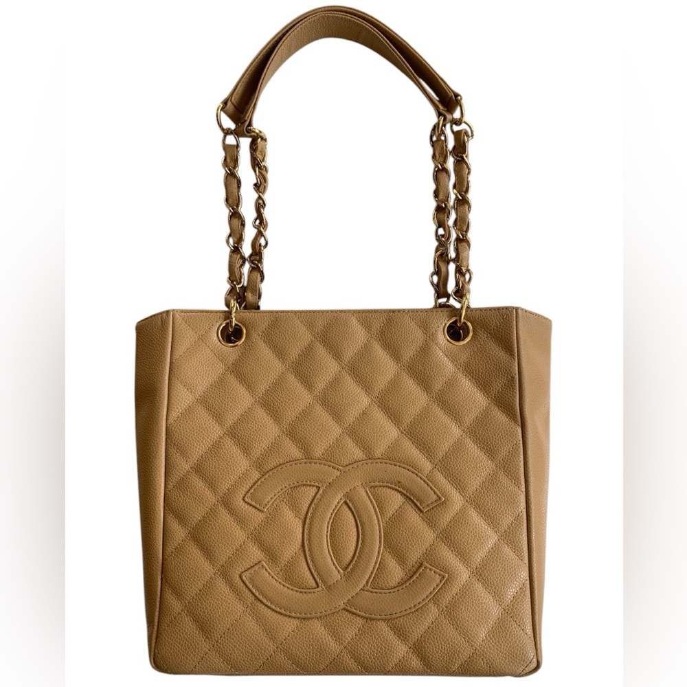 Chanel Vintage Beige Cavier Shoulder Bag - Picture 2 of 8